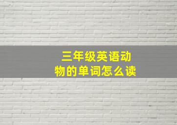 三年级英语动物的单词怎么读