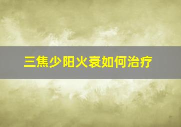 三焦少阳火衰如何治疗