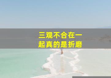 三观不合在一起真的是折磨