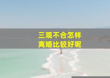 三观不合怎样离婚比较好呢