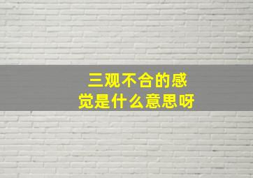 三观不合的感觉是什么意思呀