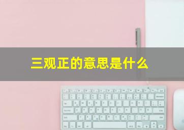 三观正的意思是什么