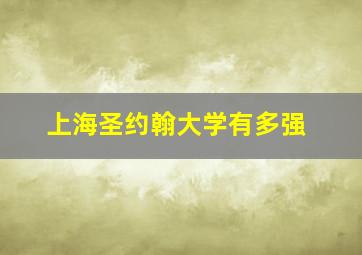 上海圣约翰大学有多强