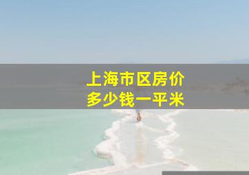 上海市区房价多少钱一平米