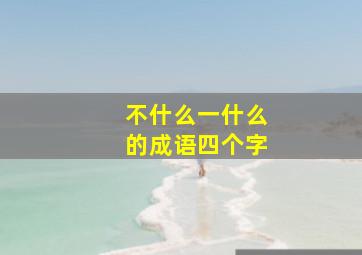 不什么一什么的成语四个字