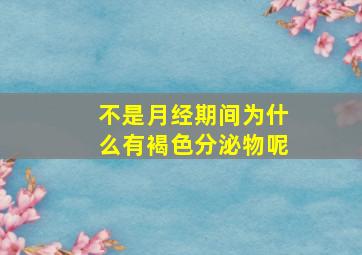 不是月经期间为什么有褐色分泌物呢