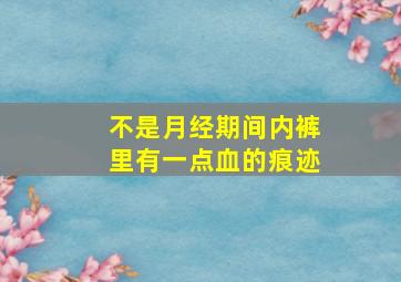 不是月经期间内裤里有一点血的痕迹