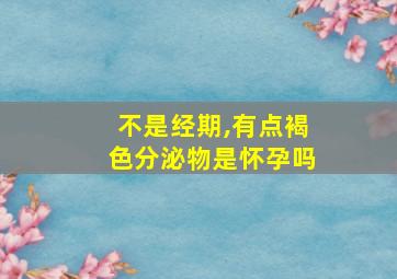 不是经期,有点褐色分泌物是怀孕吗