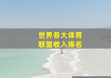 世界各大体育联盟收入排名