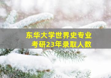 东华大学世界史专业考研23年录取人数