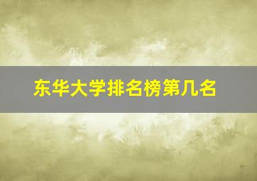 东华大学排名榜第几名