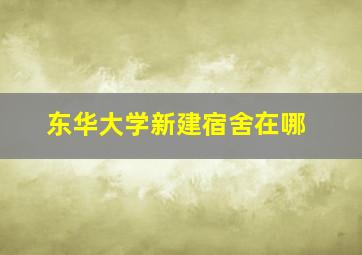 东华大学新建宿舍在哪