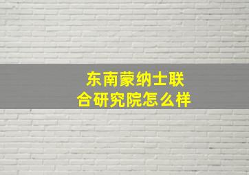 东南蒙纳士联合研究院怎么样