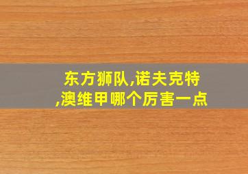 东方狮队,诺夫克特,澳维甲哪个厉害一点