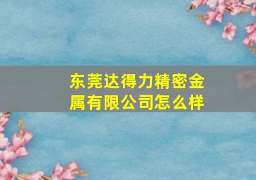 东莞达得力精密金属有限公司怎么样