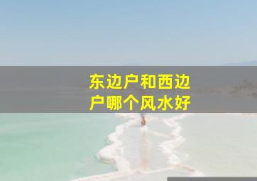 东边户和西边户哪个风水好