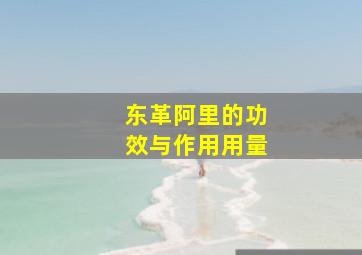 东革阿里的功效与作用用量