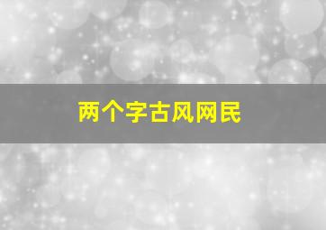 两个字古风网民