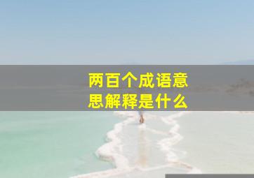 两百个成语意思解释是什么