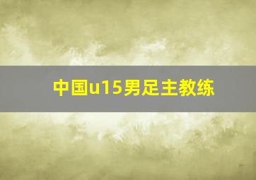 中国u15男足主教练