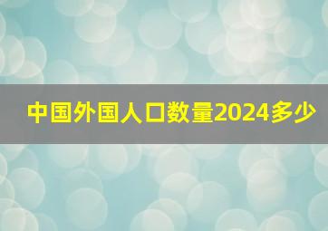 中国外国人口数量2024多少