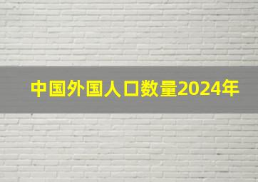 中国外国人口数量2024年