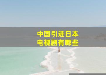 中国引进日本电视剧有哪些