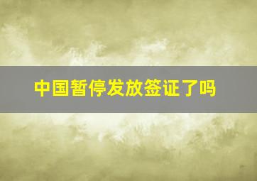 中国暂停发放签证了吗