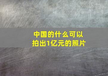 中国的什么可以拍出1亿元的照片