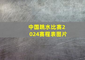 中国跳水比赛2024赛程表图片