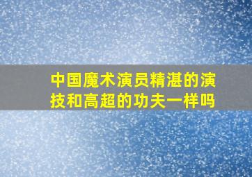 中国魔术演员精湛的演技和高超的功夫一样吗