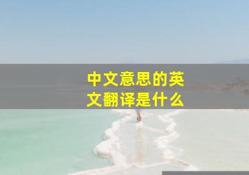 中文意思的英文翻译是什么