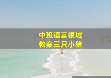 中班语言领域教案三只小猪