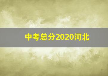 中考总分2020河北