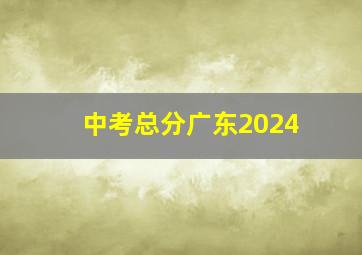 中考总分广东2024