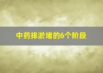 中药排淤堵的6个阶段