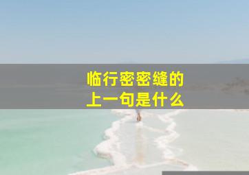 临行密密缝的上一句是什么