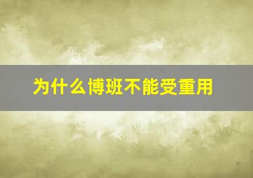 为什么博班不能受重用