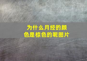 为什么月经的颜色是棕色的呢图片