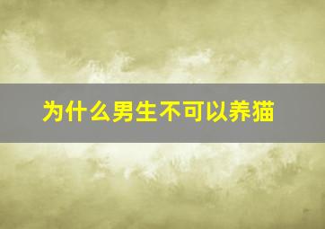 为什么男生不可以养猫