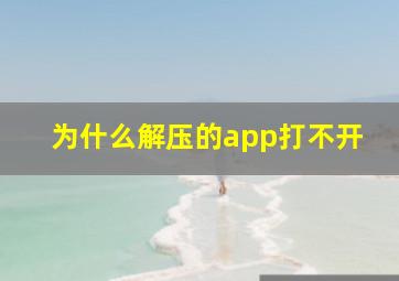 为什么解压的app打不开