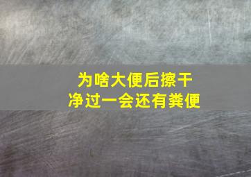 为啥大便后擦干净过一会还有粪便