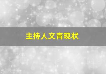 主持人文青现状