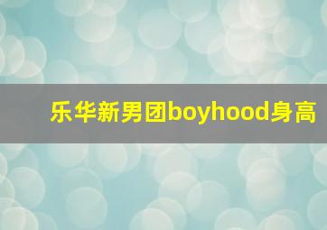 乐华新男团boyhood身高