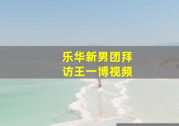 乐华新男团拜访王一博视频