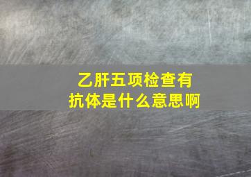 乙肝五项检查有抗体是什么意思啊