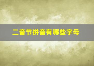 二音节拼音有哪些字母