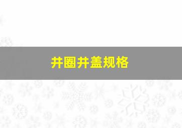 井圈井盖规格