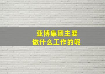 亚博集团主要做什么工作的呢