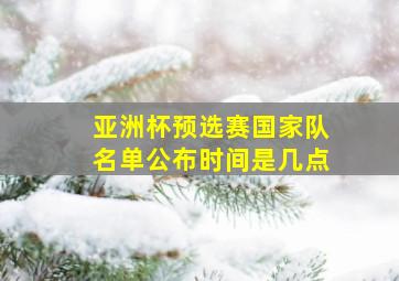 亚洲杯预选赛国家队名单公布时间是几点